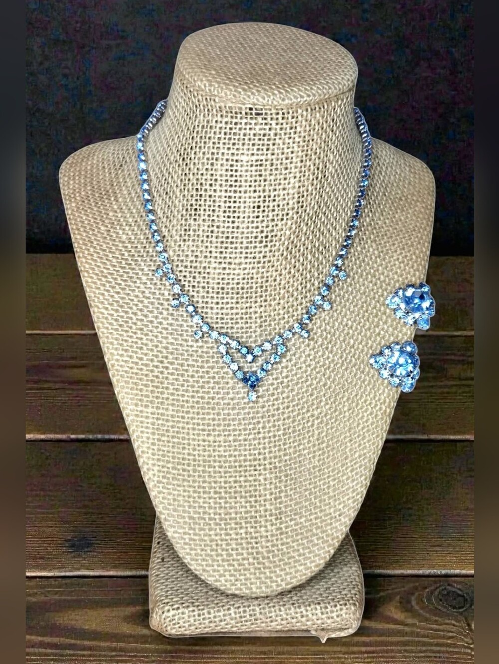 Vintage Baby Blue Rhinestone Demi
